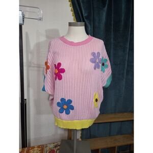 Easel Women's Floral Knit Sweater - New with Tags